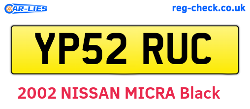 YP52RUC are the vehicle registration plates.