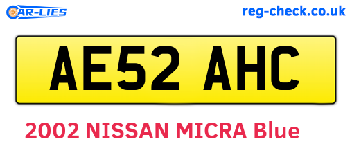AE52AHC are the vehicle registration plates.