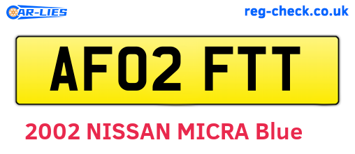 AF02FTT are the vehicle registration plates.