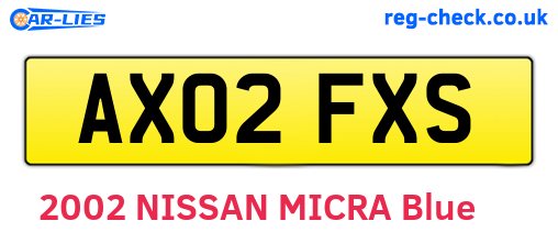 AX02FXS are the vehicle registration plates.