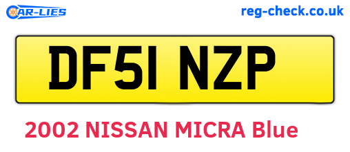 DF51NZP are the vehicle registration plates.