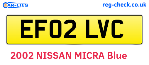 EF02LVC are the vehicle registration plates.