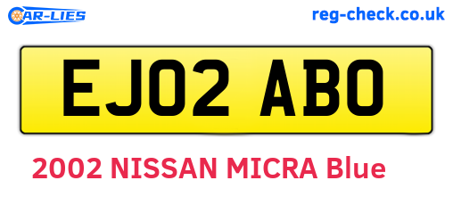 EJ02ABO are the vehicle registration plates.