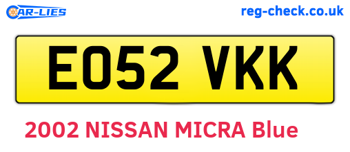 EO52VKK are the vehicle registration plates.