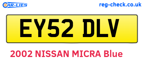 EY52DLV are the vehicle registration plates.