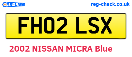 FH02LSX are the vehicle registration plates.