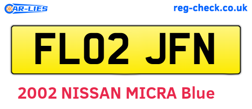 FL02JFN are the vehicle registration plates.