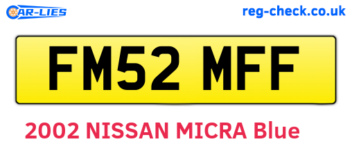FM52MFF are the vehicle registration plates.