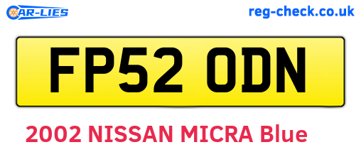FP52ODN are the vehicle registration plates.