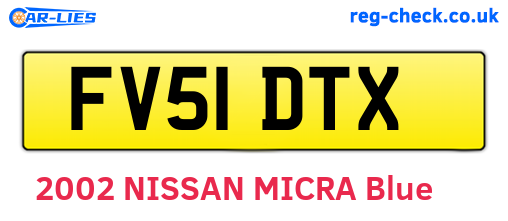 FV51DTX are the vehicle registration plates.