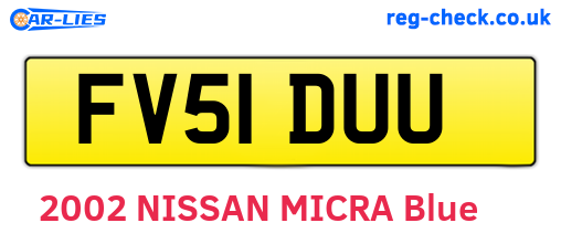 FV51DUU are the vehicle registration plates.