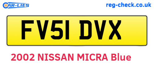 FV51DVX are the vehicle registration plates.