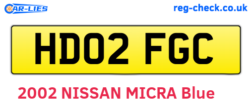 HD02FGC are the vehicle registration plates.