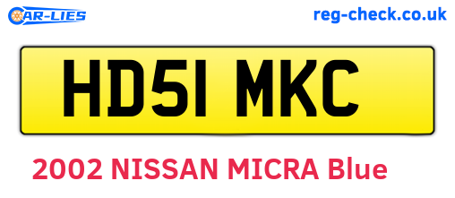 HD51MKC are the vehicle registration plates.