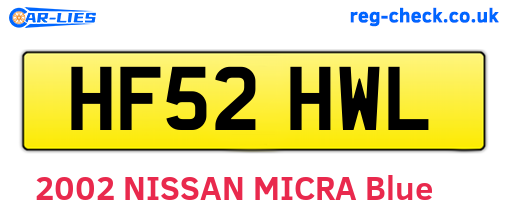 HF52HWL are the vehicle registration plates.