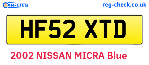 HF52XTD are the vehicle registration plates.