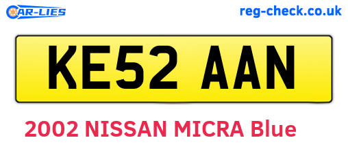 KE52AAN are the vehicle registration plates.