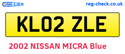 KL02ZLE are the vehicle registration plates.