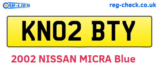 KN02BTY are the vehicle registration plates.