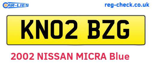 KN02BZG are the vehicle registration plates.