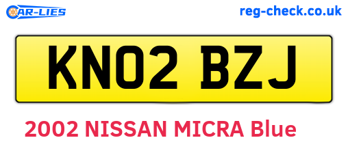 KN02BZJ are the vehicle registration plates.