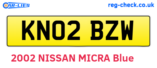 KN02BZW are the vehicle registration plates.