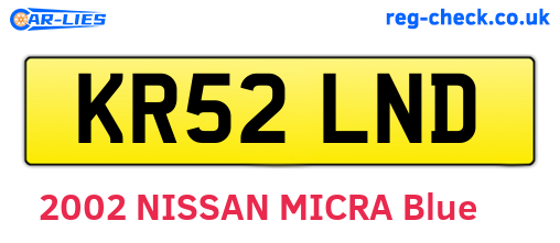 KR52LND are the vehicle registration plates.