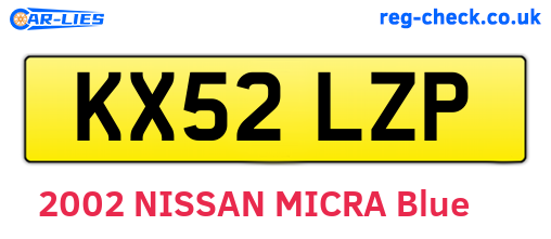 KX52LZP are the vehicle registration plates.