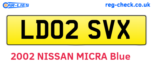 LD02SVX are the vehicle registration plates.