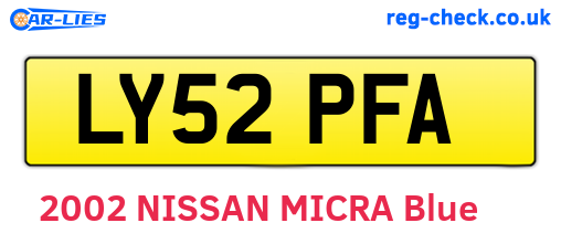 LY52PFA are the vehicle registration plates.