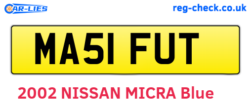 MA51FUT are the vehicle registration plates.