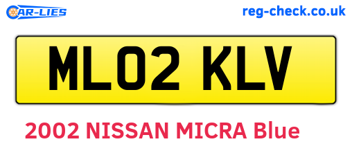 ML02KLV are the vehicle registration plates.