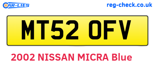 MT52OFV are the vehicle registration plates.