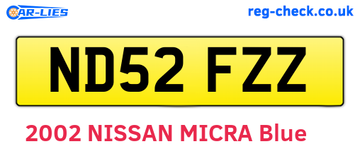 ND52FZZ are the vehicle registration plates.