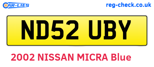 ND52UBY are the vehicle registration plates.