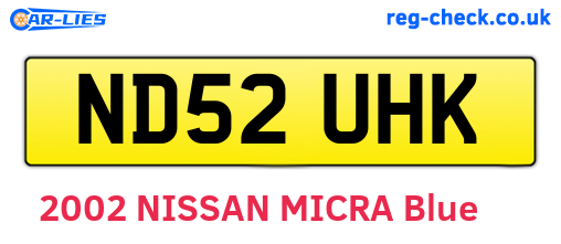 ND52UHK are the vehicle registration plates.