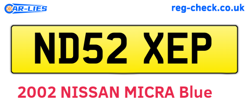ND52XEP are the vehicle registration plates.