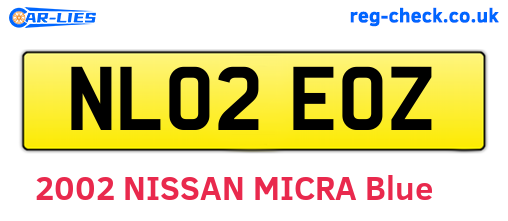 NL02EOZ are the vehicle registration plates.