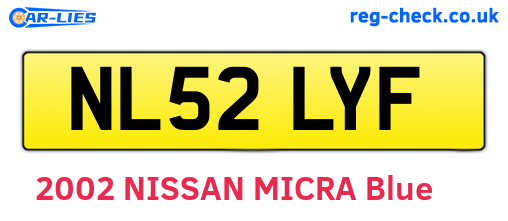 NL52LYF are the vehicle registration plates.