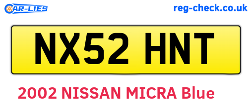 NX52HNT are the vehicle registration plates.