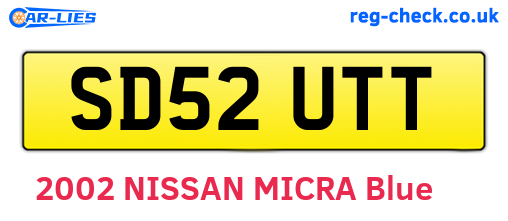 SD52UTT are the vehicle registration plates.