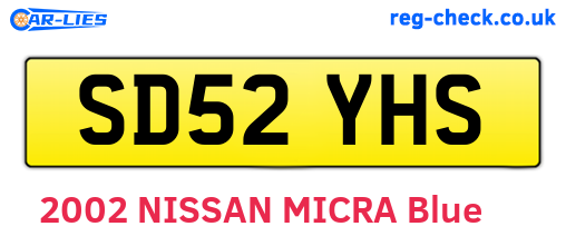 SD52YHS are the vehicle registration plates.