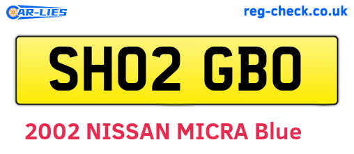 SH02GBO are the vehicle registration plates.