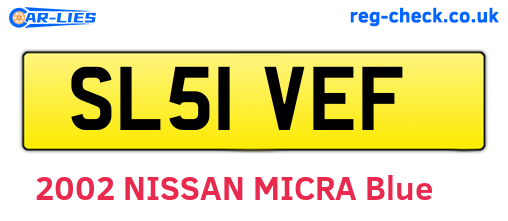 SL51VEF are the vehicle registration plates.