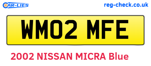 WM02MFE are the vehicle registration plates.