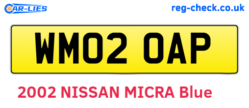 WM02OAP are the vehicle registration plates.