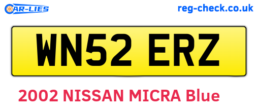 WN52ERZ are the vehicle registration plates.