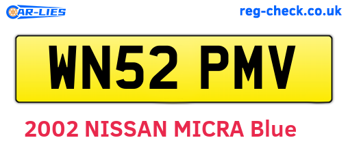 WN52PMV are the vehicle registration plates.
