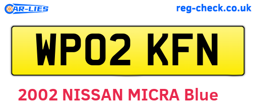 WP02KFN are the vehicle registration plates.