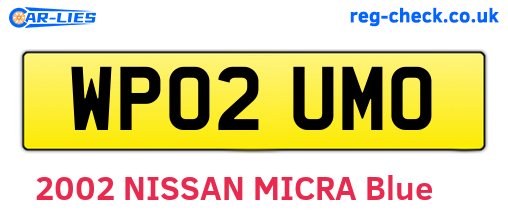 WP02UMO are the vehicle registration plates.